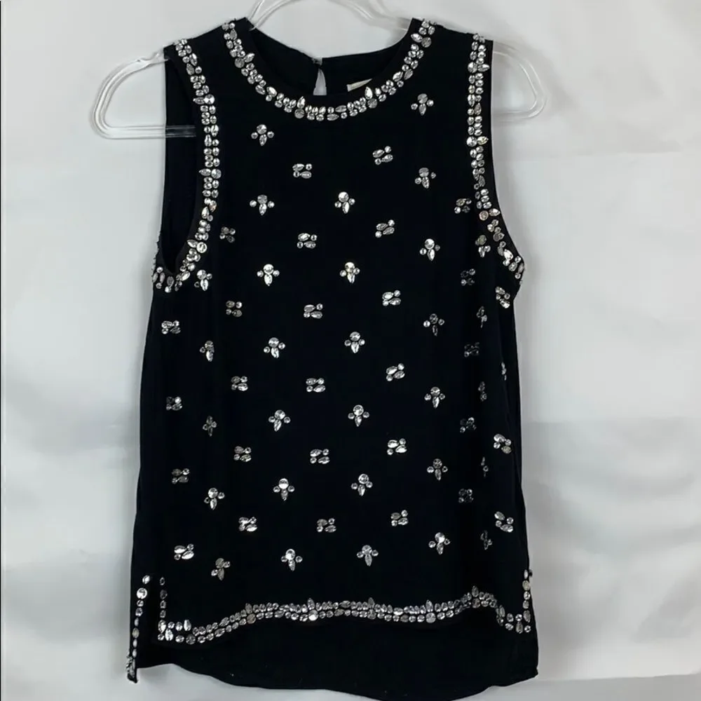Michael Kors black jewel embellished event top